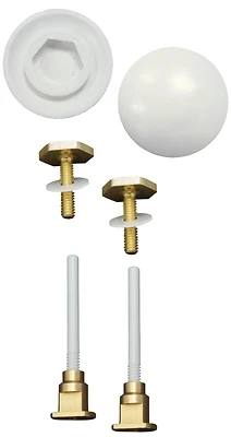 Keeney K835-171 EZ Install Toilet Bolt and Cap Set, White, 2 Pc