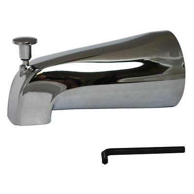 Plumb Pak PP825-38 Bathtub Spout, Chrome, 3/4 in IPS, Diverter