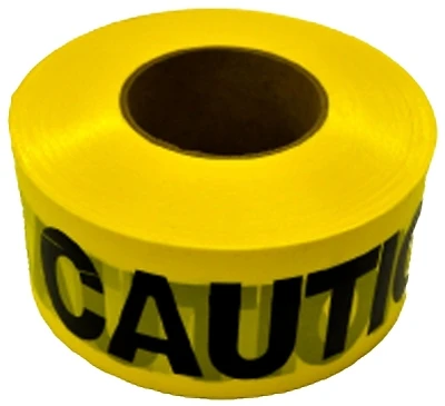 Caution Construction Area Flagging Tape, 3 In X 1000 Ft, 2 Mil Thick