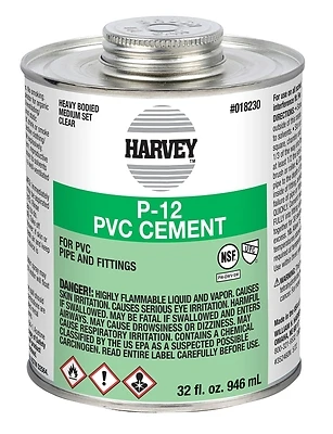 018230-12 Heavy Bodied Pvc Cement 32 Ounce Dauber Can For Pressure Pipe