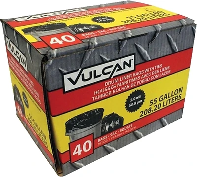 Fg-03812-10a Heavy Duty 55 Gallon Black Poly Drum Liner