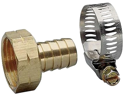 Gilmour 854514-1001 Brass Threaded Female Hose Repair Fitting, 5/8 In.