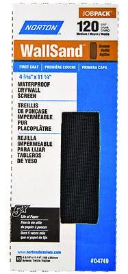 Norton WallSand 4749 Drywall Sanding Screen, 120 Grit, 11-1/4 x 4-3/16 In.