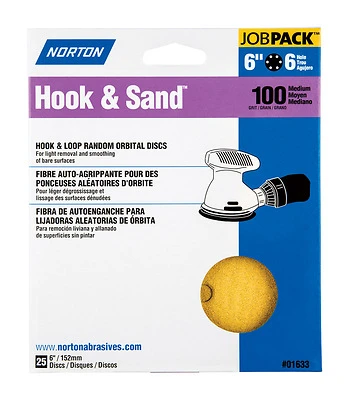 Hook & Sand 6 In. 100 Grit Medium Sanding Disc 25 Pk For A250/a290