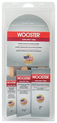 Wooster 4188 Ultra/pro Firm Paint Brush Variety Pack Of 3 - Includes 1, 1.5, 2 In Brushes