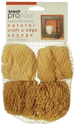 Armaly 15204 ProPlus Natural Sea Sponge Artist Set, 4 In., 4-Pack
