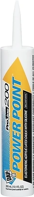Power Point 200 Acrylic Latex Caulk With Silicone, White, 10.1 Ounce Tube