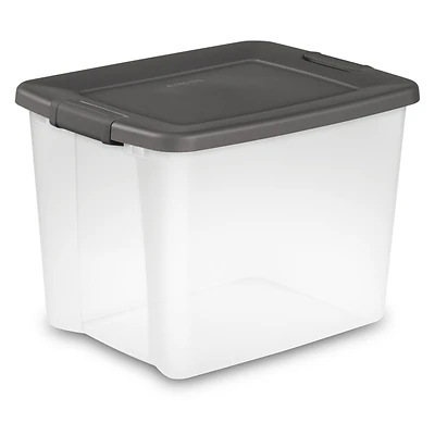 Sterilite 19373V06 Shelf Tote, 50 Qt, Flat Gray, 14.75 x 15.5 x 19.875 In