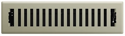 Floor Register Rg3427, 12 In Duct Opening Width, 2-1/4 In Height, Satin Nickel
