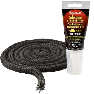Gasket Rope Kit, 3/8 Inch Black Fiberglass For Stoves And Inserts