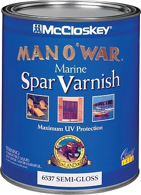 Man O'war Semi Gloss Low Voc Marine Spar Varnish, Quart - Interior & Exterior