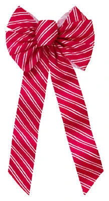 6599 Candy Cane Velvet Striped Bow, 7 Loops, 10 X 22 X 2-3/4 In., 24 Pk
