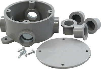 15-3/16 Cu In Round Pvc 1 Gang Junction Box Gray