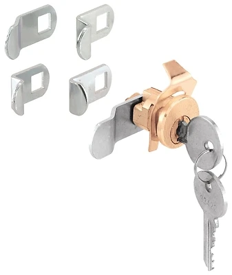 Defender Security U 9940 Brass Mailbox Lock, 5 Cams, 2 Keys