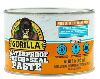 Gorilla 109406 Waterproof Patch & Seal Paste, White, 1 Lb.