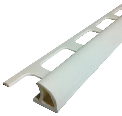 Building Products 5/16 In. X 8 Ft. White Heavy-duty Vinyl Tile Edging