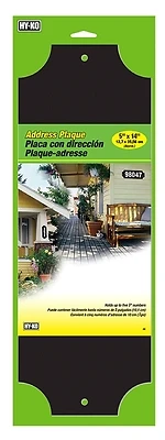 Hy-Ko AK-410 House Number Plate Kit, Plastic, Black, 14 x 5 In.