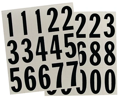 Hy-Ko MM-22N Reflective Vinyl Number Set 0-9, 2 In., Black on White
