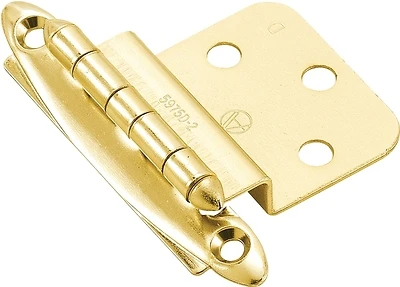 Amerock BPR34173 Cabinet Hinge, Polished Brass, 3/8 In. Inset, 2-Pack