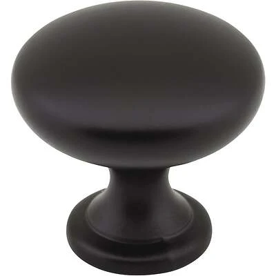 KasaWare K778MB-4 Cabinet Knob, 1-1/8 in Projection, 1-3/16 in Dia, Zinc, Matte Black, 4/PK