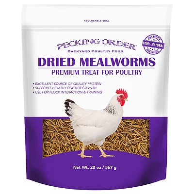 Pecking Order 009331 Dried Mealworm Poultry Treats, 20 Oz Bag