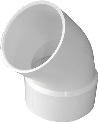 Genova PVC Street Elbow, 3 In., 45 Degree, Hub x Spigot