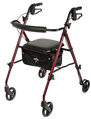 Mds86825slr Burgundy Ultra Light Rollator Walker, Adjustable Height 29.5-36 In