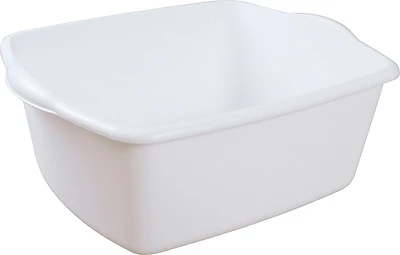 Sterilite 18 Qt White Plastic Dishpan, 17-1/2 x 14-1/4 x 7 In
