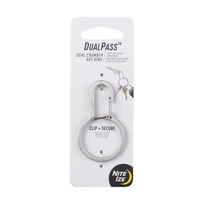 Nite Ize DDK-11-R3 DualPass Dual Chamber Key Ring, Carabiner Clip