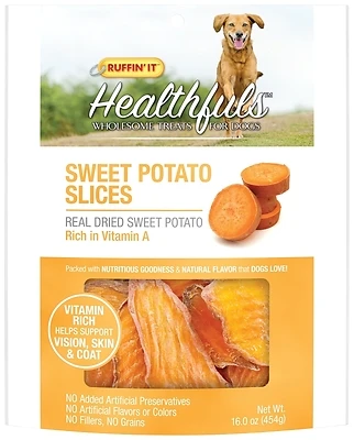 Ruffin' It 08310 Wholesome Sweet Potato Dog Treats, 16 Oz