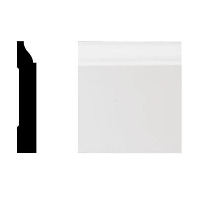 14/25 In. W. X 3-1/4 In. H. X 8 Ft. L. White Pvc Base Molding