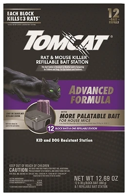 Advanced Formula Refillable Rat & Mouse Bait Station With 12 Bait Blocks