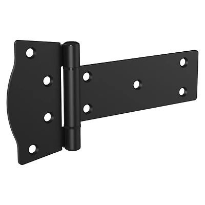 Rustic Gate T-Hinges, Weatherguard Coated, Black, 2-Pk.
