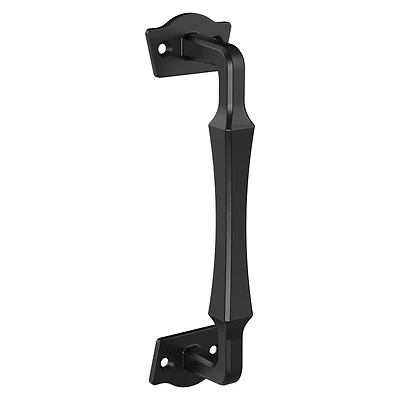 Rustic Gate Pull Handle, Weatherguard Coated, Black