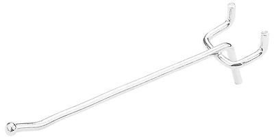 Pegboard Single Angle Hook, Galvanized Steel, 4 In.