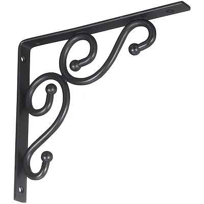 773 7 In. D X 8 In. H Black Steel Decorative Shelf Bracket