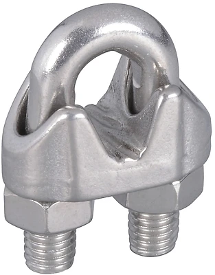 Wire Cable Clamp, Stainless Steel, 1/4 In.