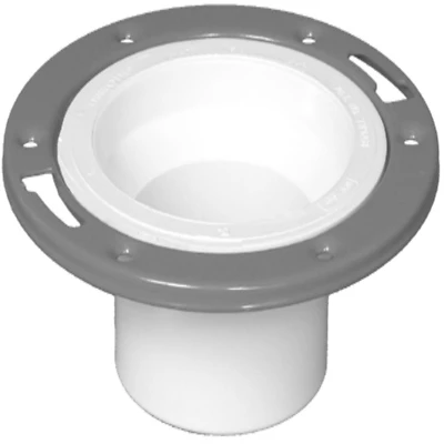PVC Closet Flange Spigot, White, 4 x 3 In.