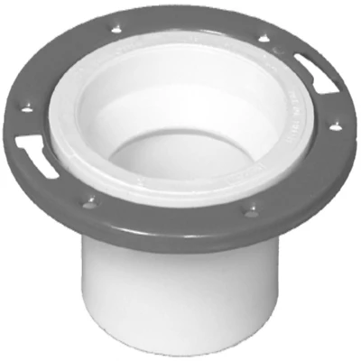 Schedule 40 DWV PVC Closet Flange, White, 4 x 4 In.
