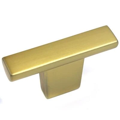 Cosmopolitan T-shape Cabinet Knob 2 In. D Champagne Brass 1 Pk Model 72910