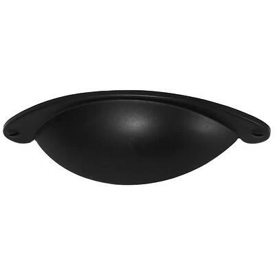 Newport 52420 Half Oval Cup Pull 3 In. Matte Black 1 Pk
