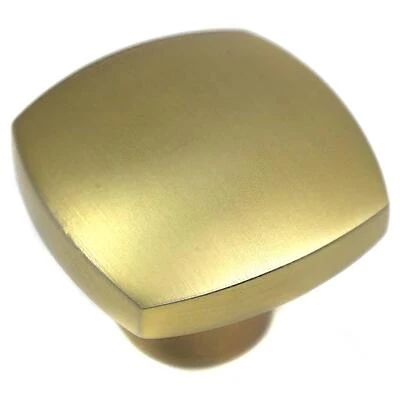 Aventura 1-1/4 In. D Square Cabinet Knob Champagne Brass 1 Pk