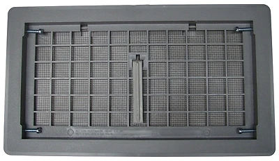 Foundation Vent With Damper, 8 In L X 16 In W, Gray