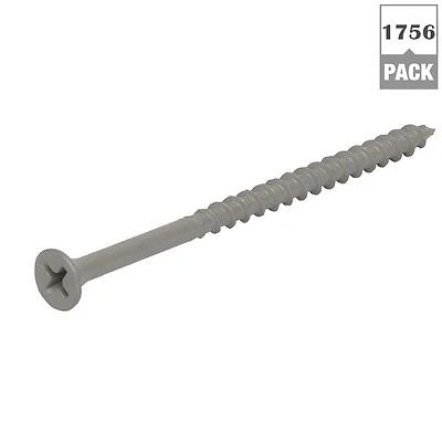 Grip-rite Primeguard Ten #8 X 3-in Gray Polymer Deck Screws - 25 Lbs