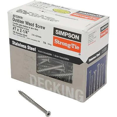 #7 X 2-1/4 In. Square Drive Trim Head Stainless Steel Screw 138 Pk