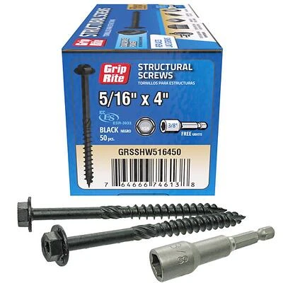 5/16x4" Structural Screws 50pc
