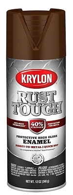 Rust Tough 12 Oz. Gloss Alkyd Enamel Spray Paint - Leather Brown