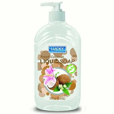 Lucky Super Soft Clear Liquid Soap, Coconut, 14 Oz