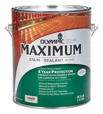 Maximum 1 Gallon Cedar Exterior Stain And Sealant - Durable Waterproofing Protection