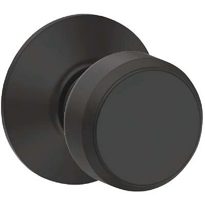 Bowery Matte Black Knob Hall And Closet Lock - Model F10bwe622